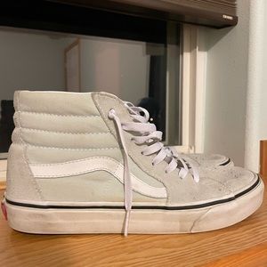 Vans high top shoes. Grey and white size 9